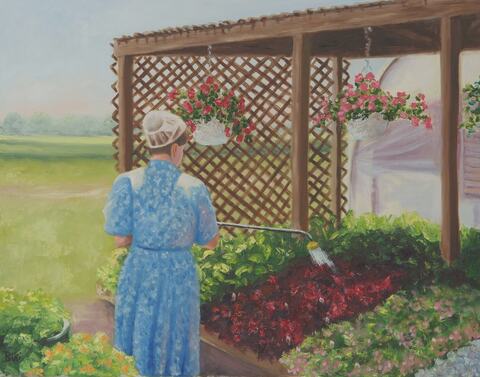 Watering Flowers