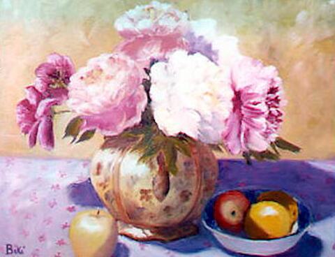 Peonies & Fruit