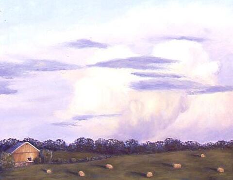 Hay Field at Dusk